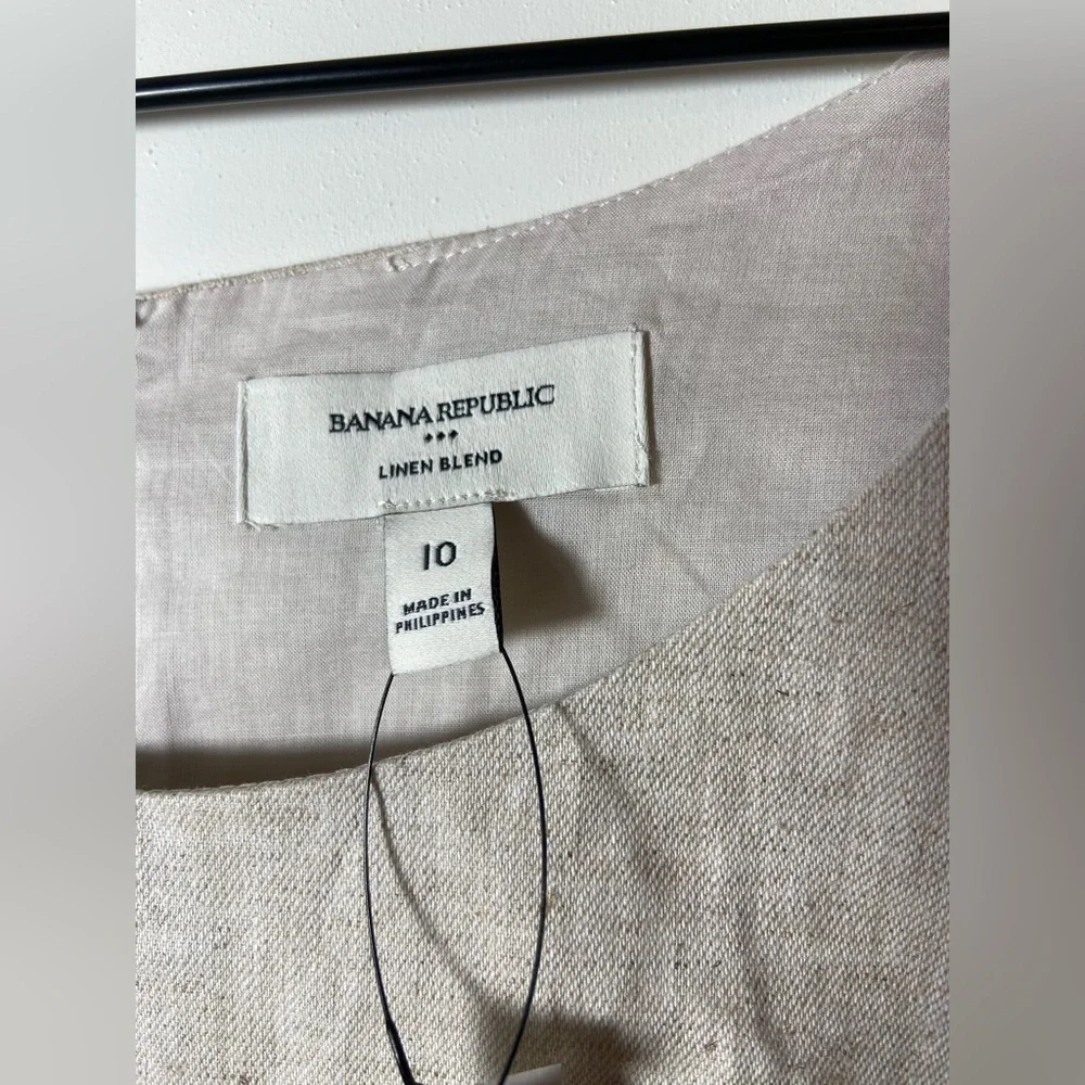 Banana Republic Women's 100% Linen Dress Size 10 Lined Beige Sleeveless New